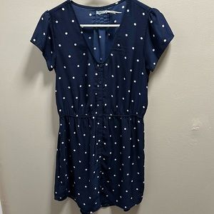 KIMCHI BLUE  women’s navy blue with white polk dots dress size medium